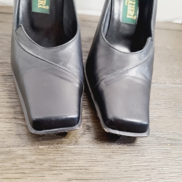Enrico Gibellieri Black Cut Out Leather High Heels Made in Italy sz 37 - Picture 8 of 12